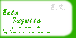 bela kuzmits business card
